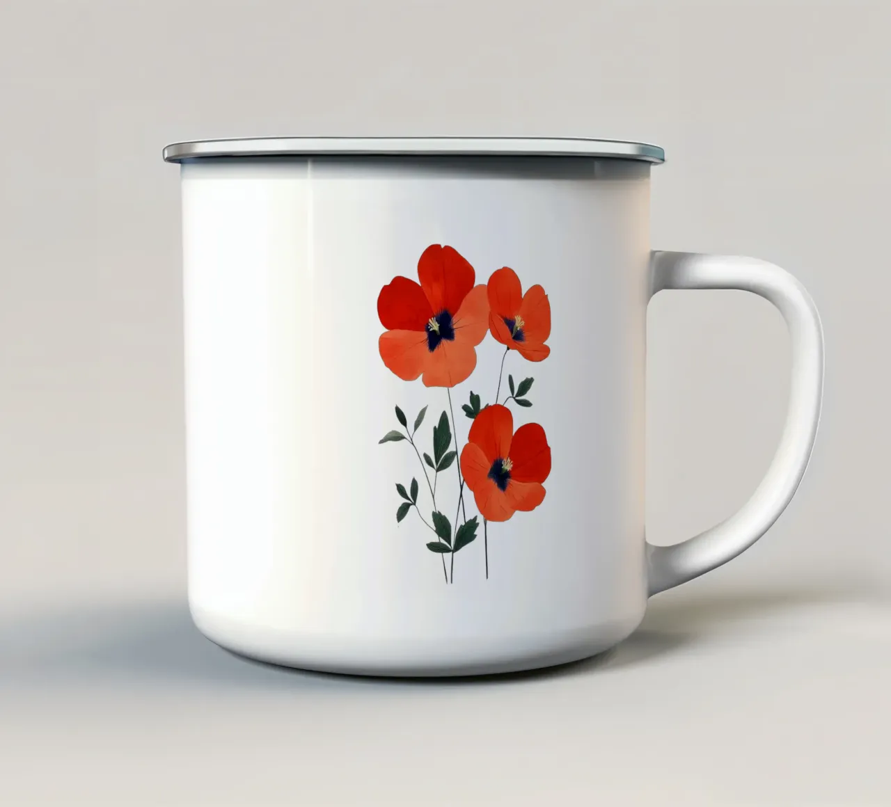 Papaveri tazza in smalto da Curious Canvas