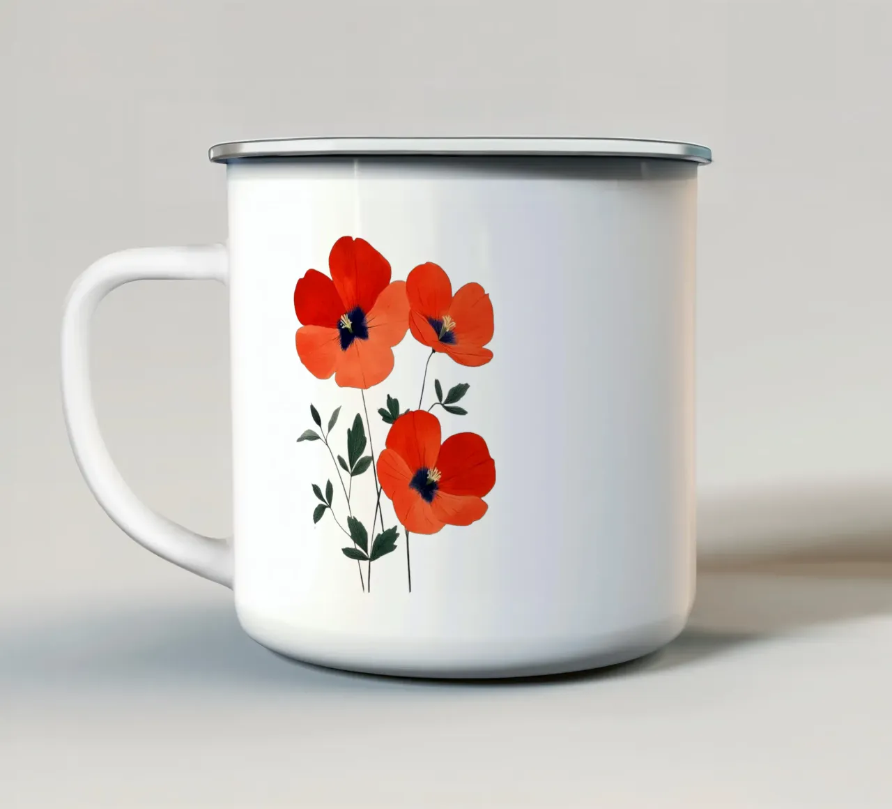 Papaveri tazza in smalto da Curious Canvas