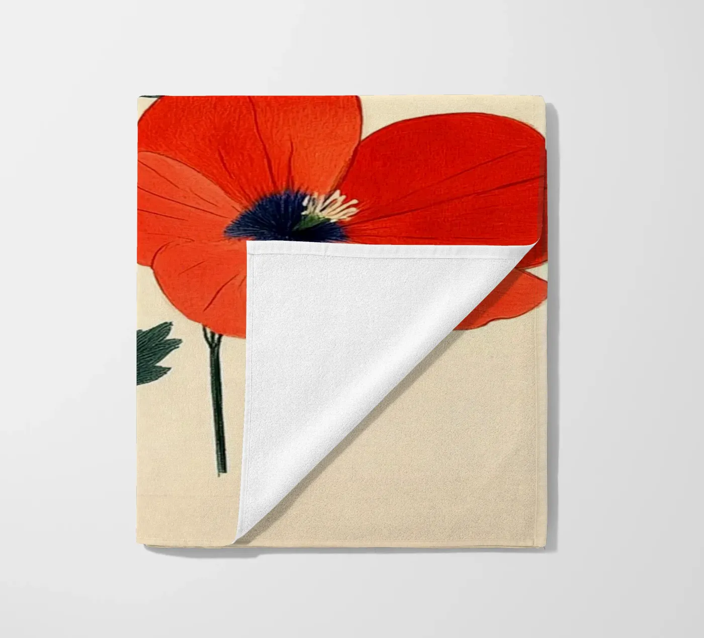 Poppies beach towel by Curious Canvas
