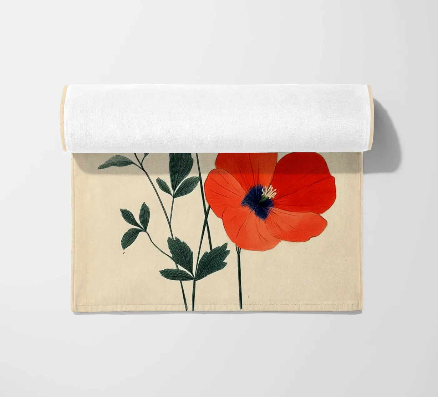 Poppies beach towel by Curious Canvas
