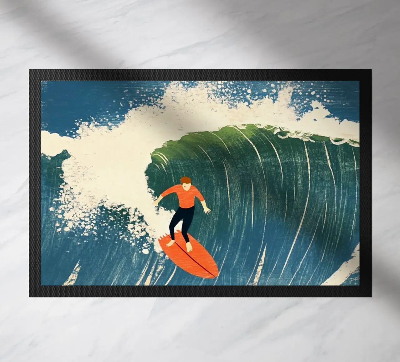 Surfer doormat by Curious Canvas