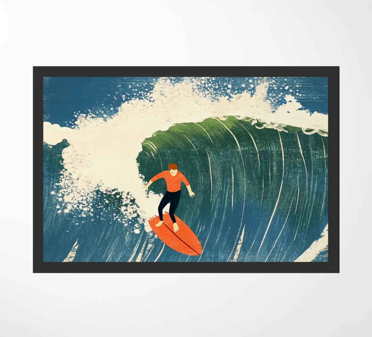 Surfer doormat by Curious Canvas