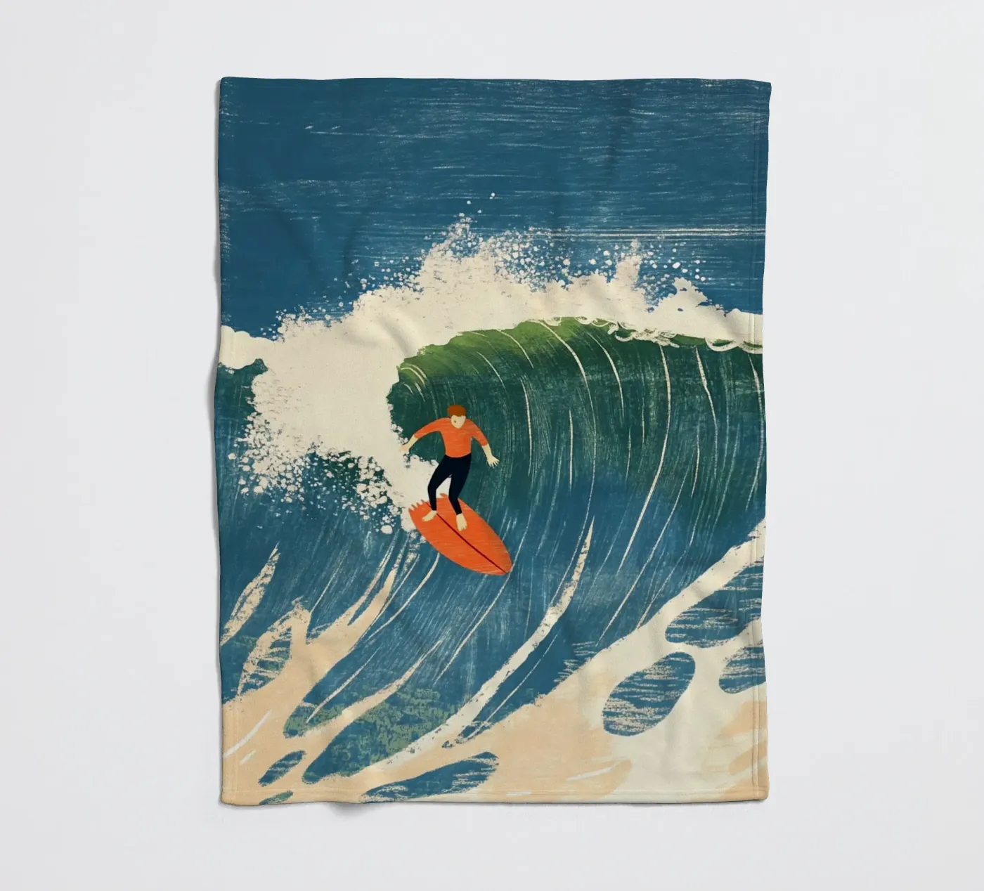Surfer Fleecedecke von Curious Canvas
