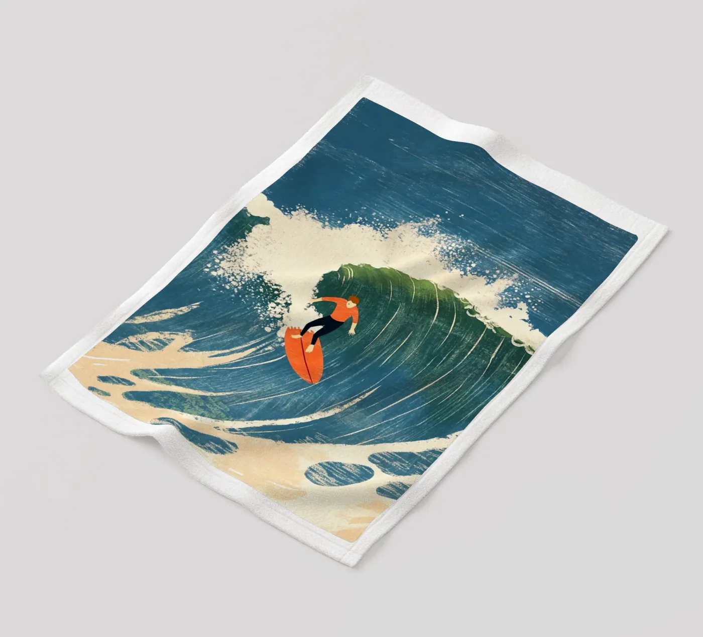 Surfer Fleecedecke von Curious Canvas