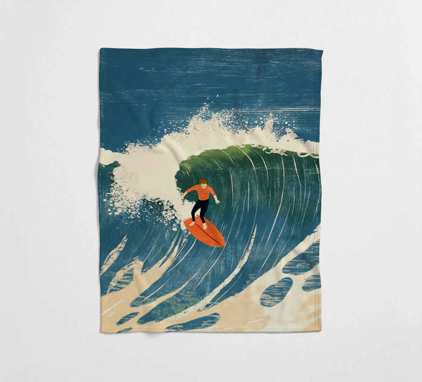 Surfer Fleecedecke von Curious Canvas