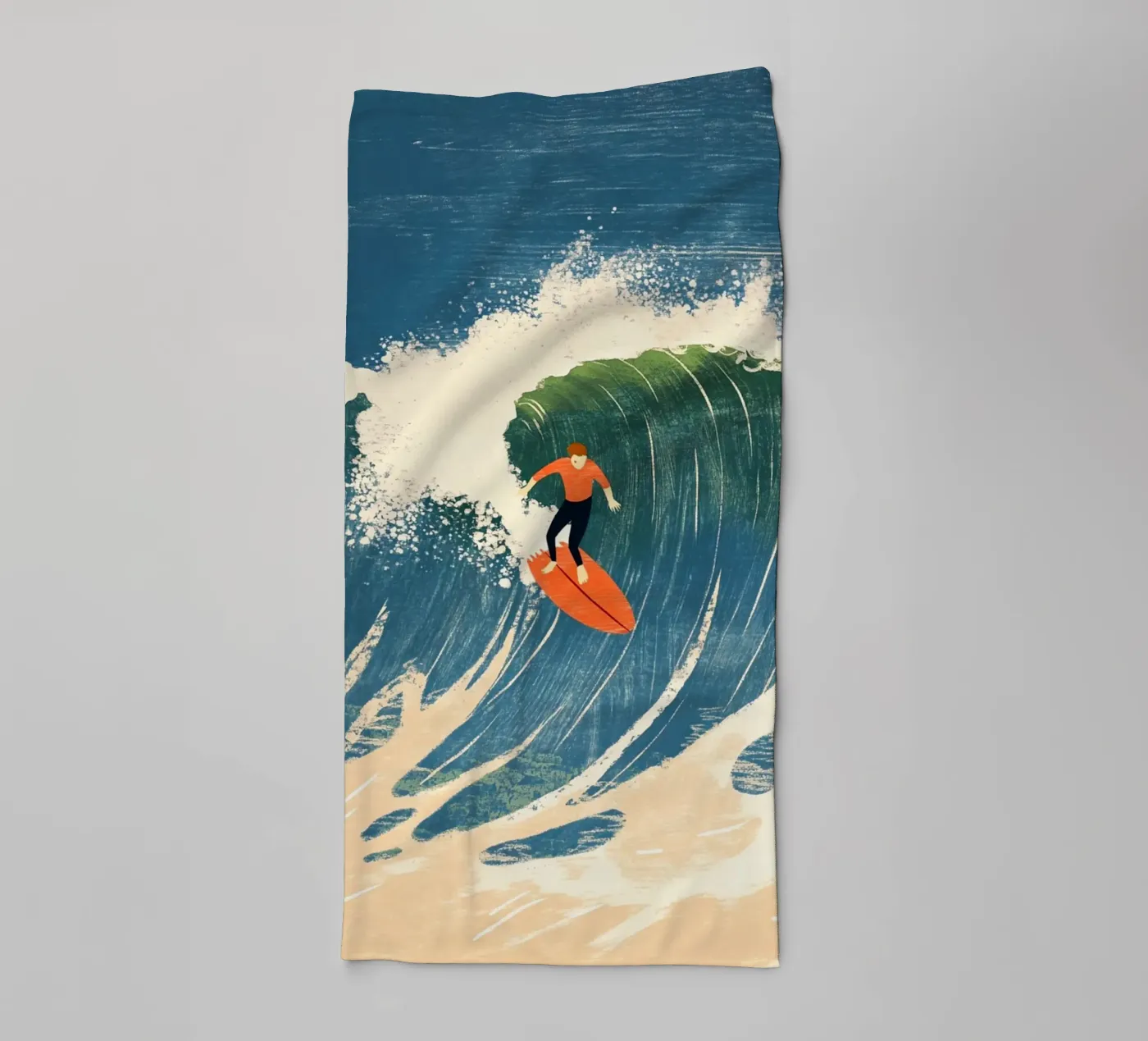 Surfer badhanddoek van Curious Canvas