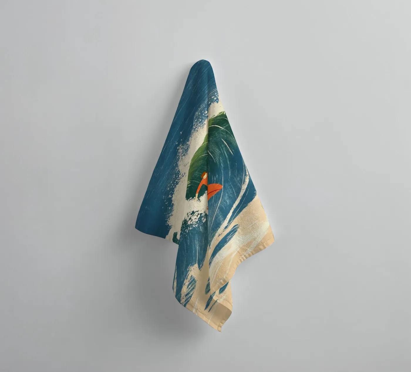 Surfer badhanddoek van Curious Canvas