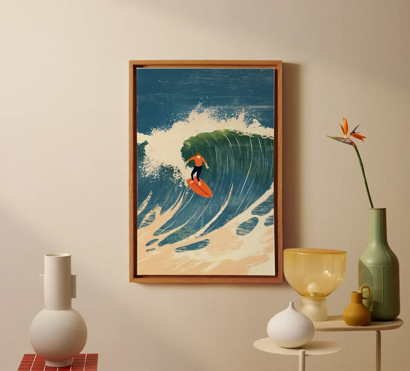 Surfer canvas van Curious Canvas