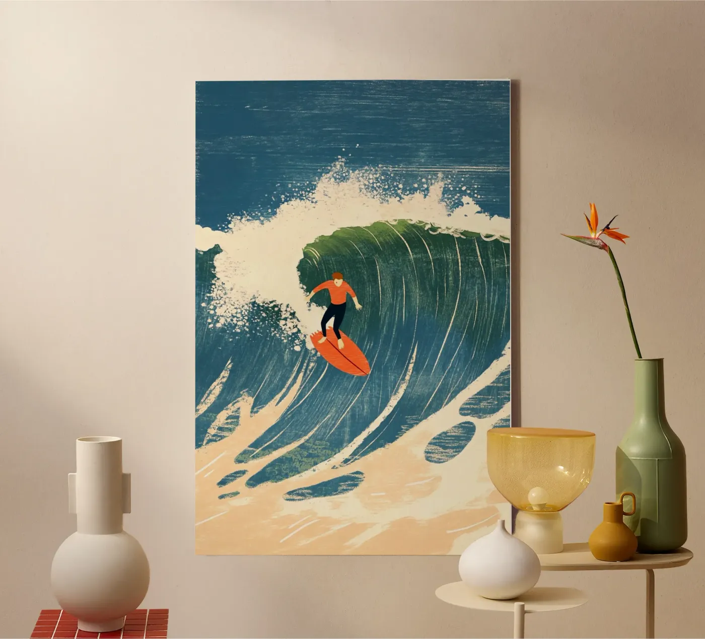 Surfer canvas van Curious Canvas