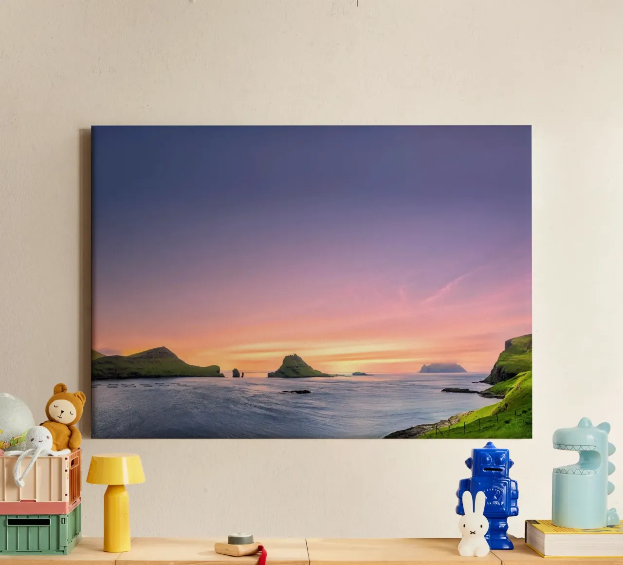 Faroe Islands: Where Sky Meets Sea in a Symphony of Color canvas by zenitt