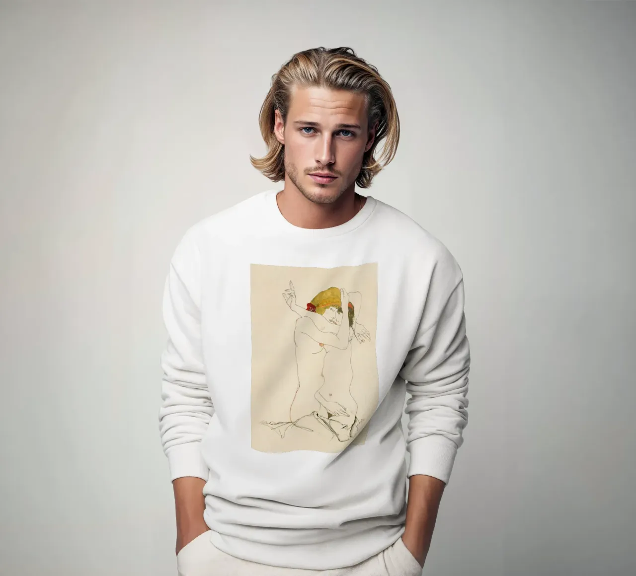 Egon Schiele - Due donne abbracciate (1913) felpa da Wirla