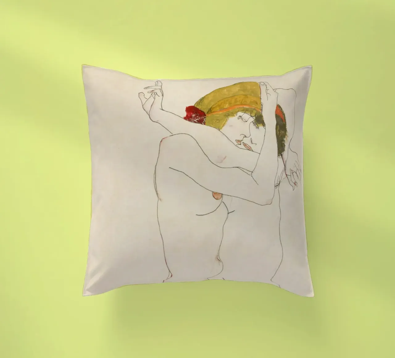 Egon Schiele - Due donne abbracciate (1913) cuscino da Wirla