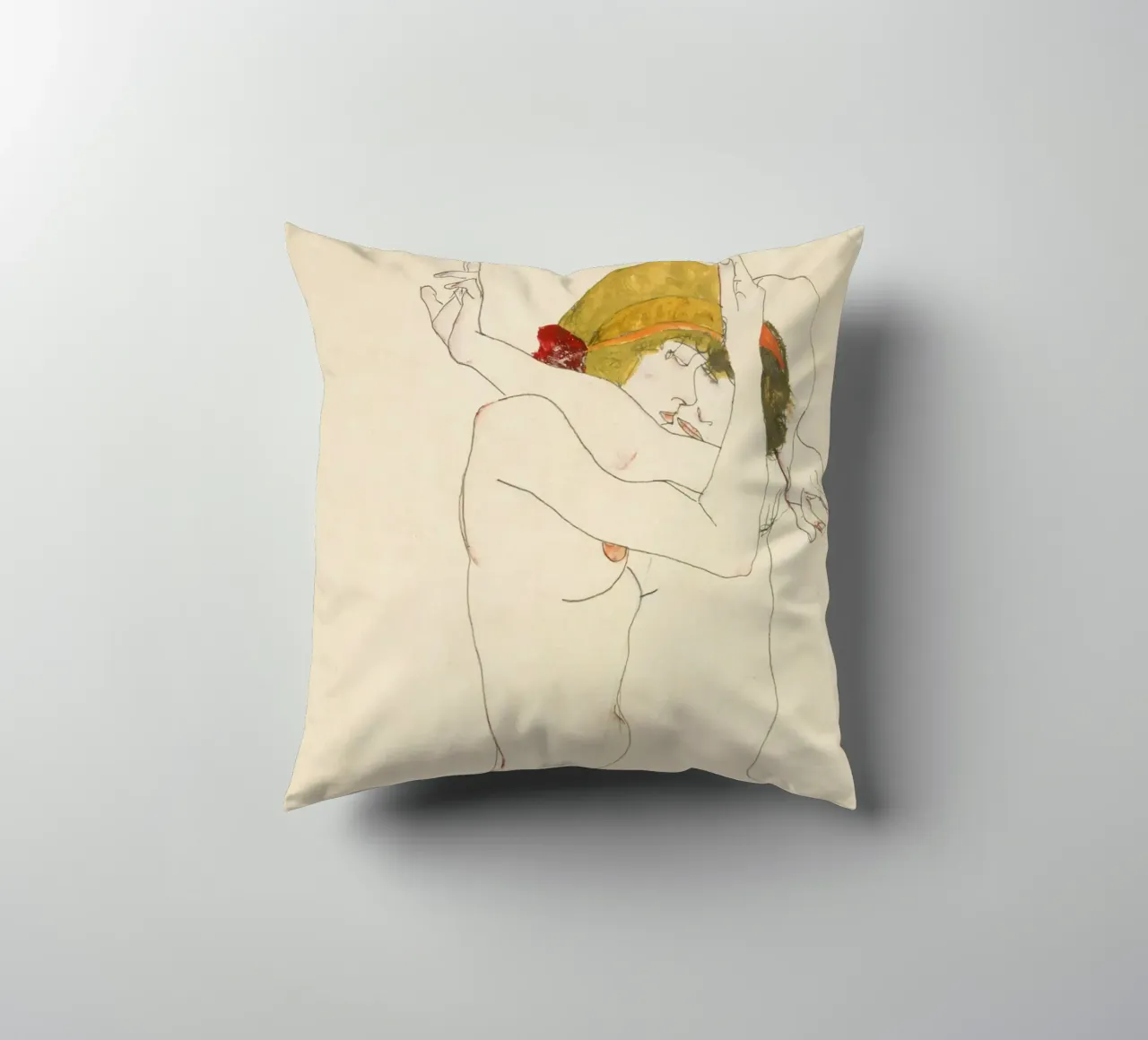 Egon Schiele - Due donne abbracciate (1913) cuscino da Wirla