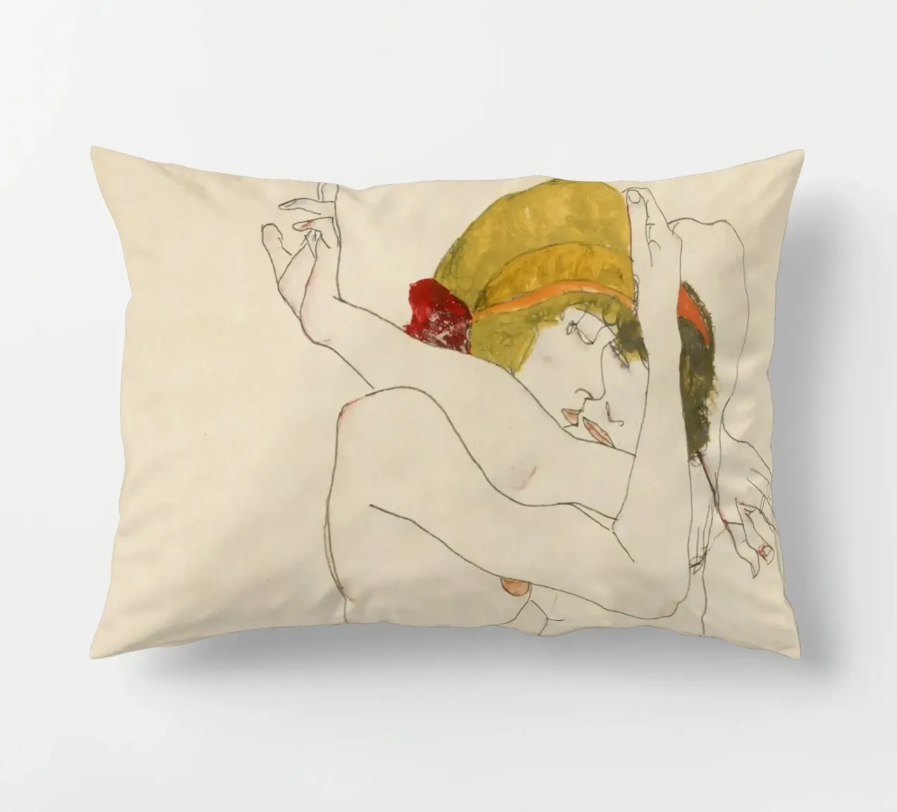 Egon Schiele - Due donne abbracciate (1913) cuscino da Wirla
