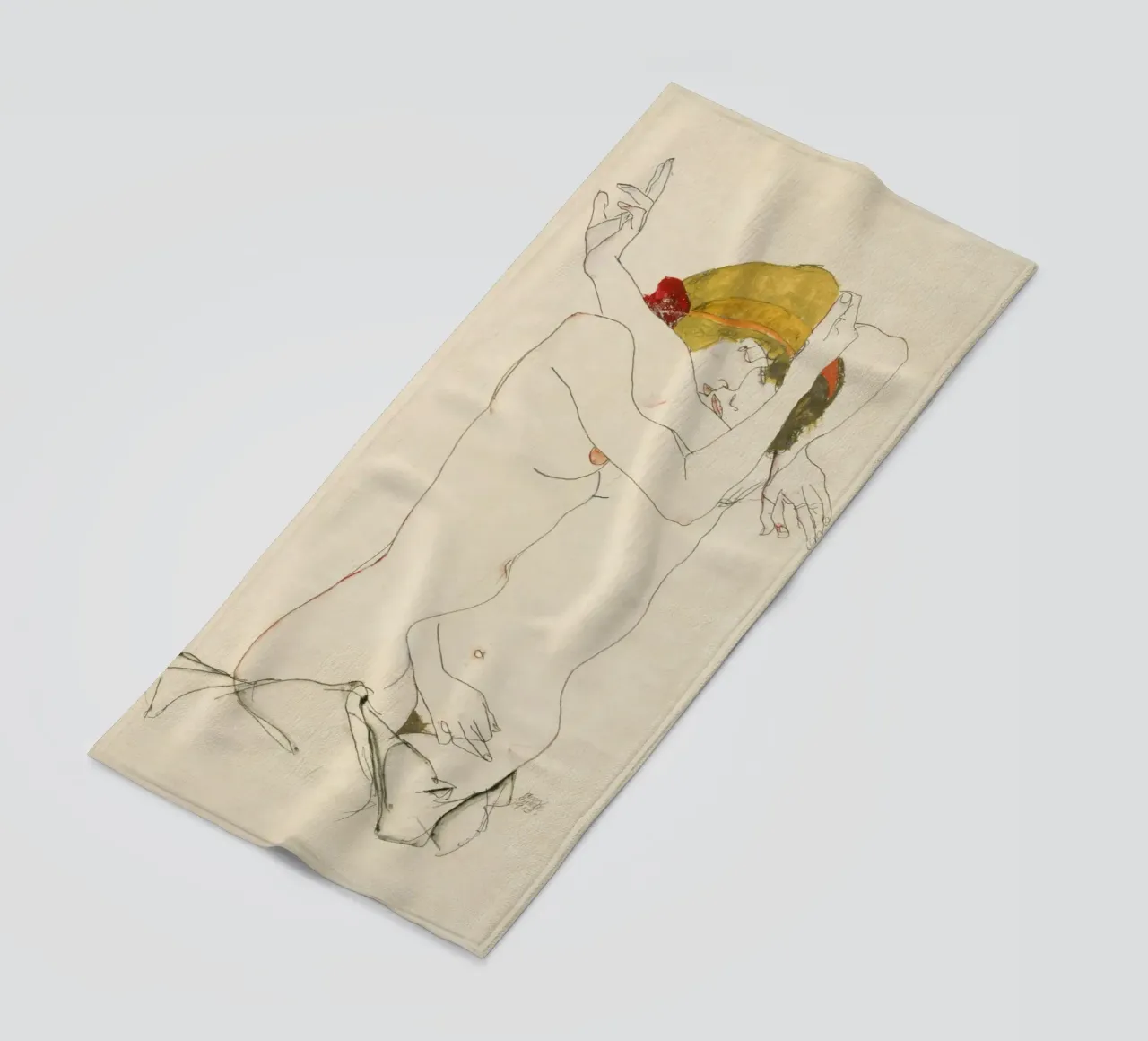 Egon Schiele - Due donne abbracciate (1913) telo mare da Wirla