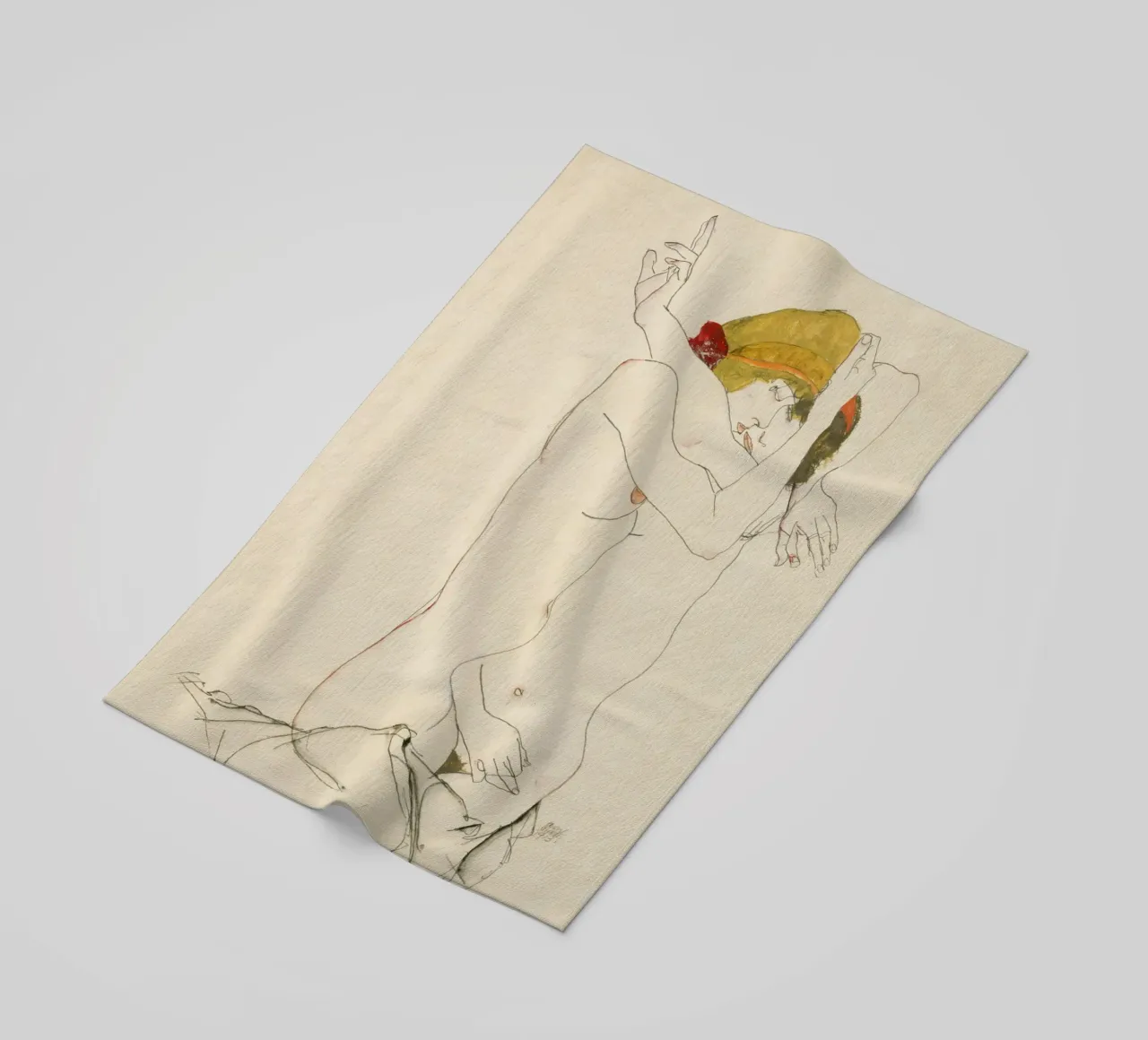 Egon Schiele - Due donne abbracciate (1913) telo mare da Wirla