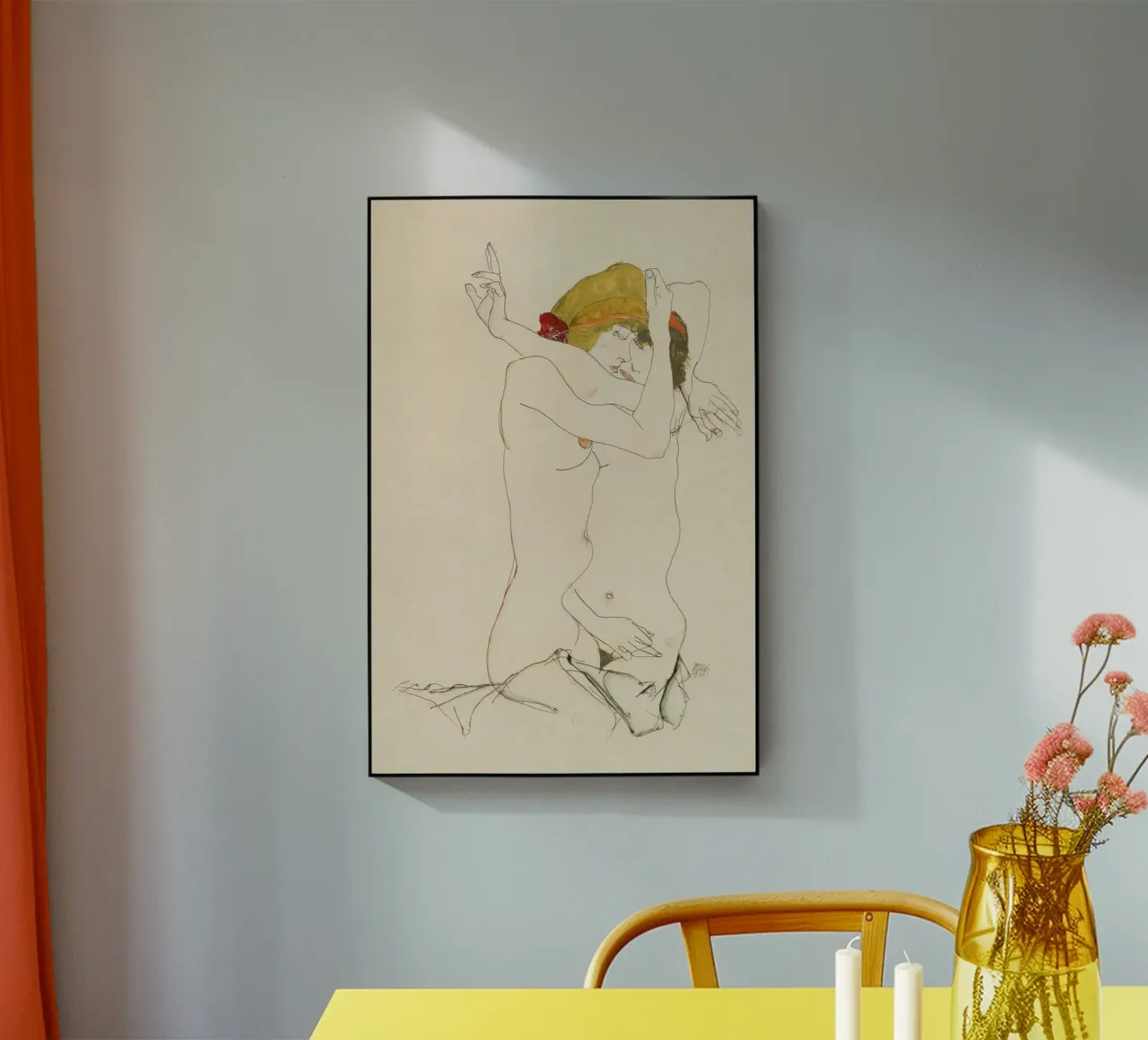 Egon Schiele - Due donne abbracciate (1913) plexiglass da Wirla