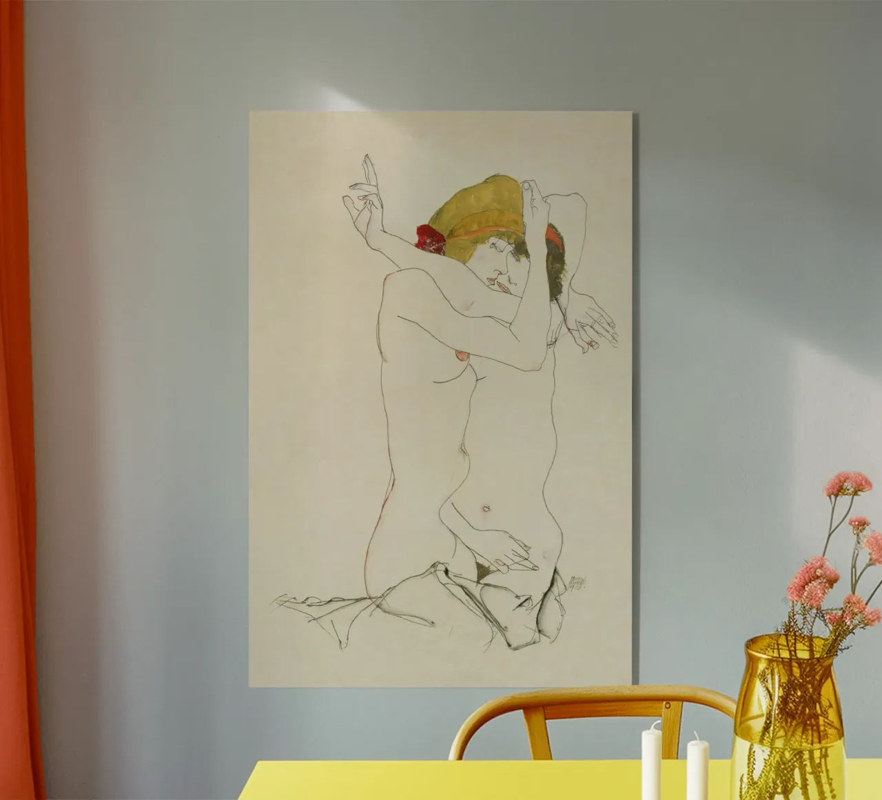 Egon Schiele - Due donne abbracciate (1913) plexiglass da Wirla