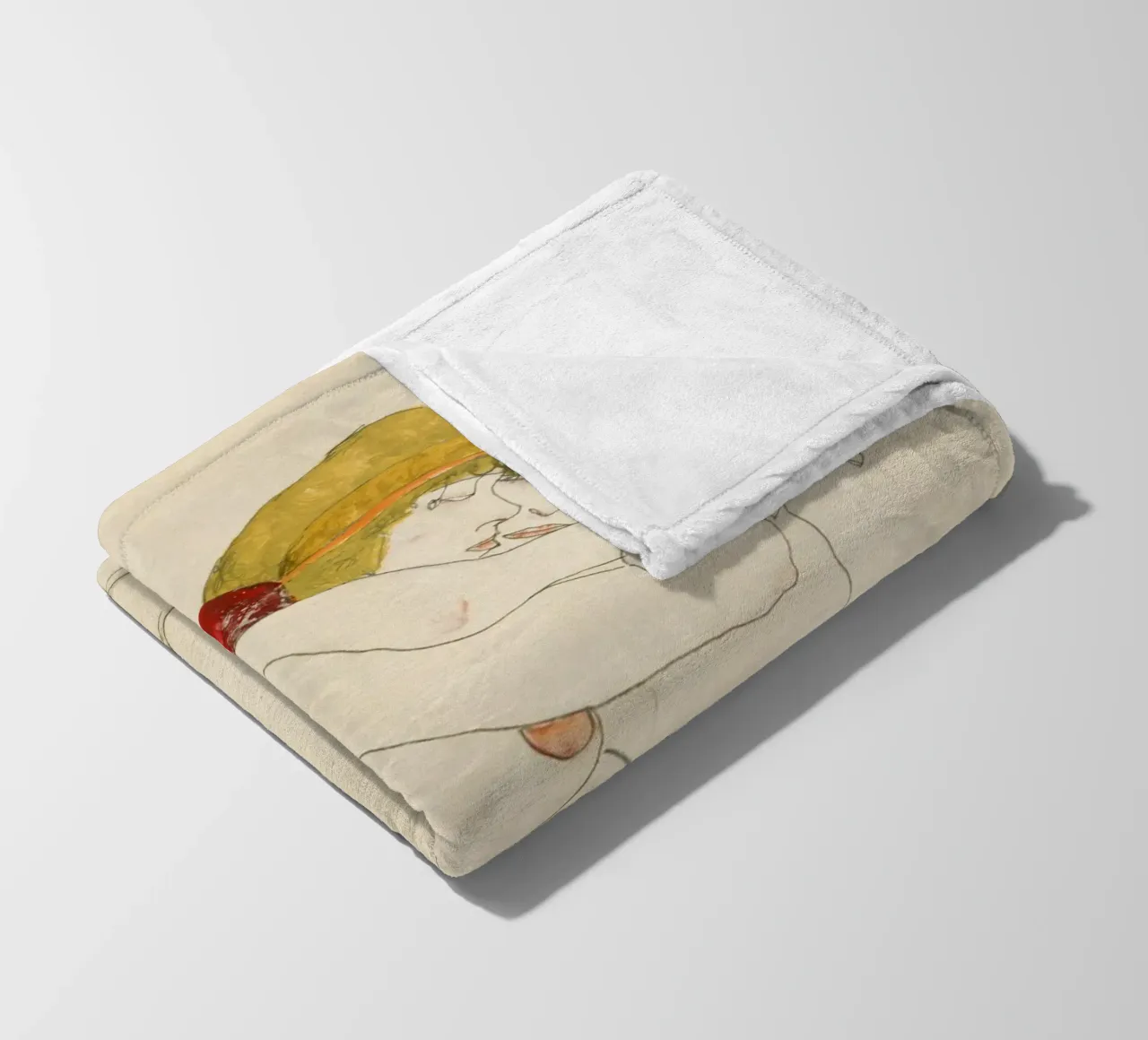 Egon Schiele - Due donne abbracciate (1913) coperta in pile da Wirla