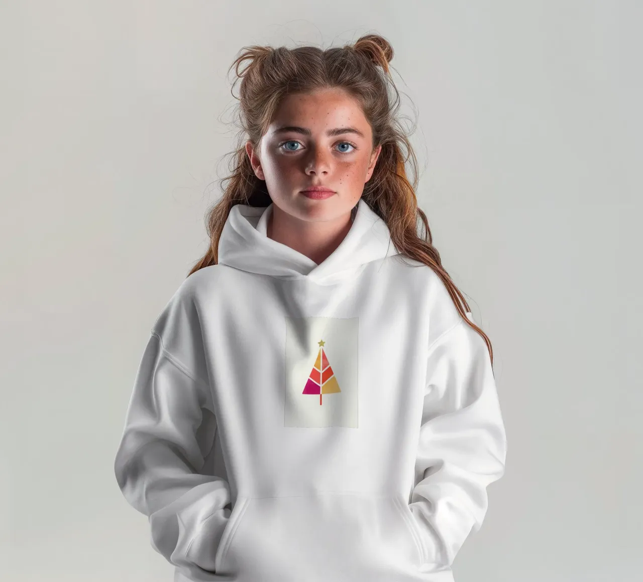 Little Christmas Tree kids hoodie by Kubistika