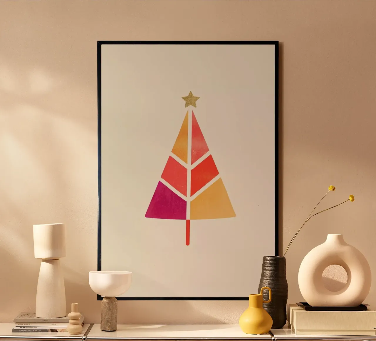 Little Christmas Tree poster con telaio in alluminio da Kubistika