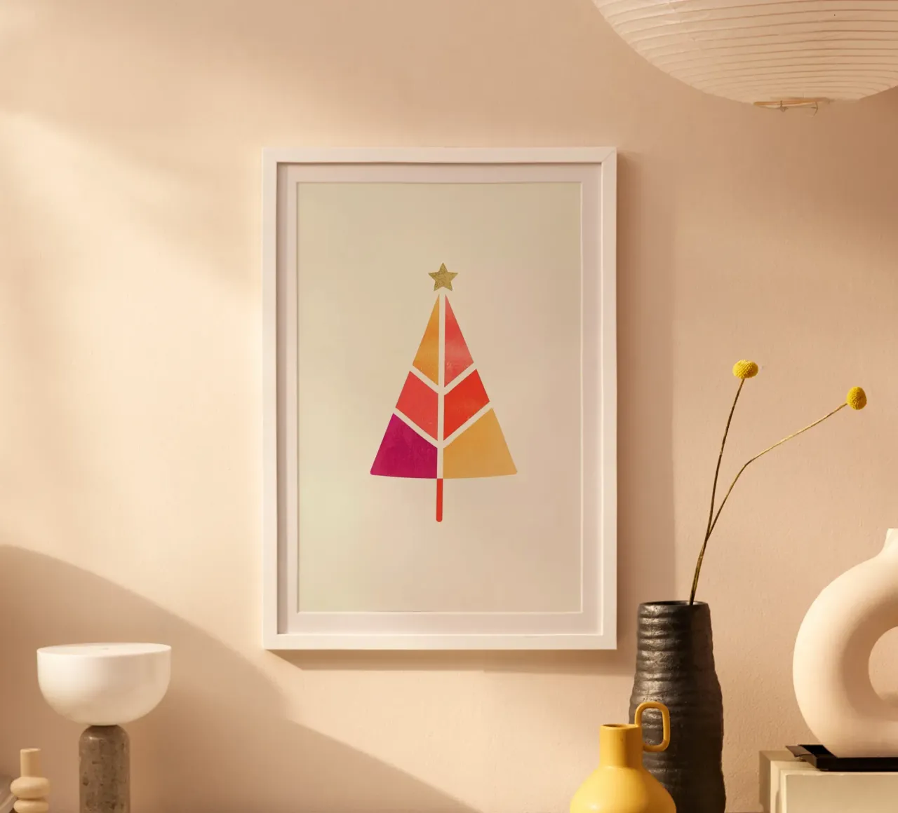 Little Christmas Tree poster con telaio in alluminio da Kubistika