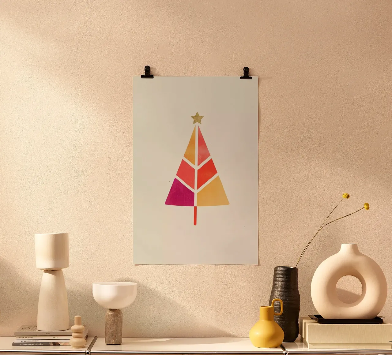Little Christmas Tree poster con telaio in alluminio da Kubistika