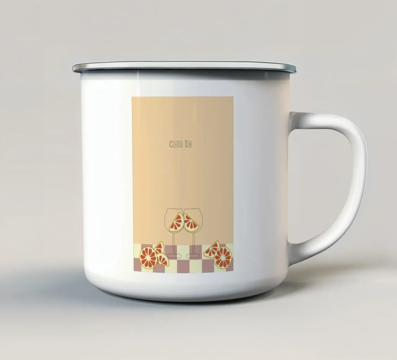 con te. tazza in smalto da FRICKE DESIGN