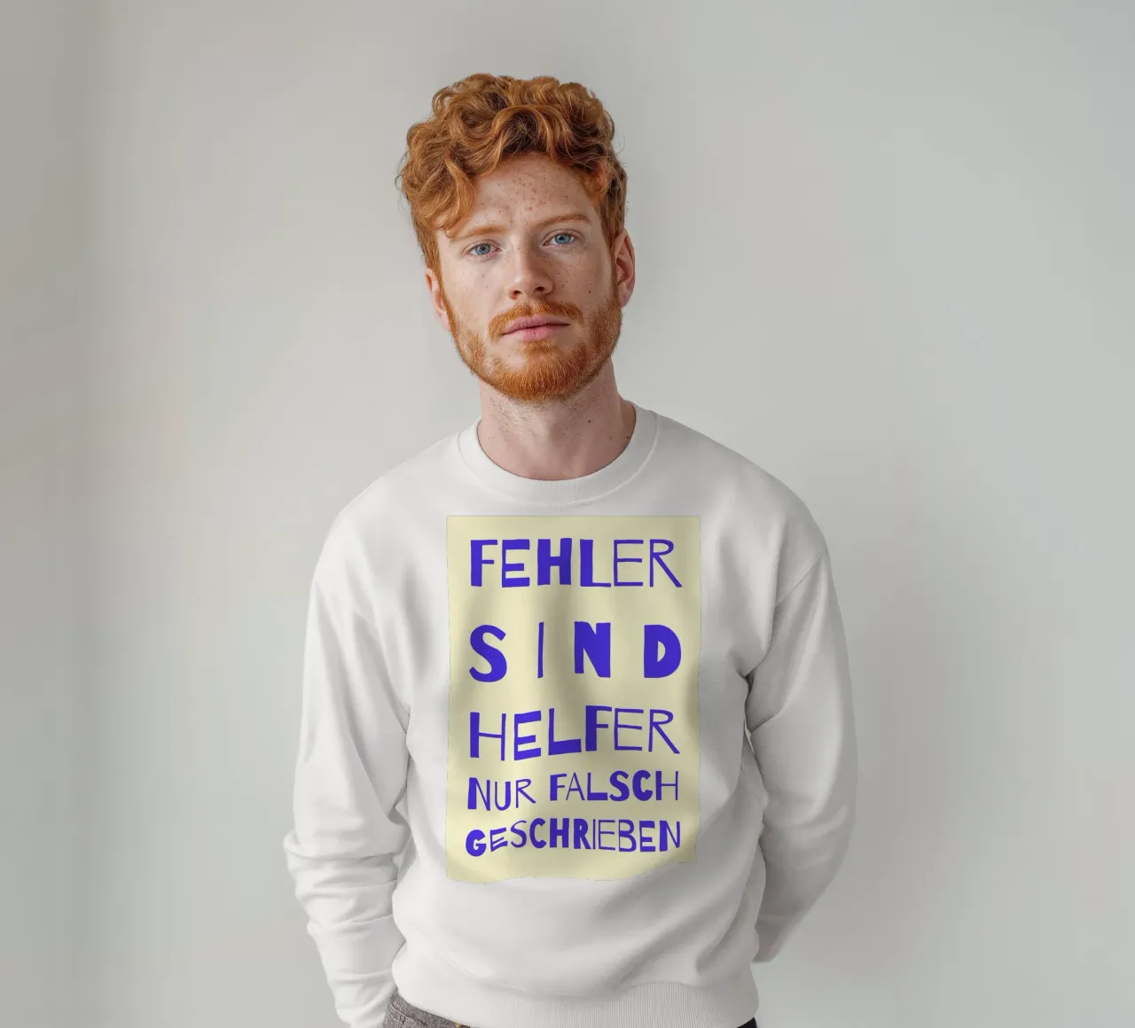 FEHLER SIND HELFER..(mehrere Farbvariationen verfügbar) felpa da FRICKE DESIGN