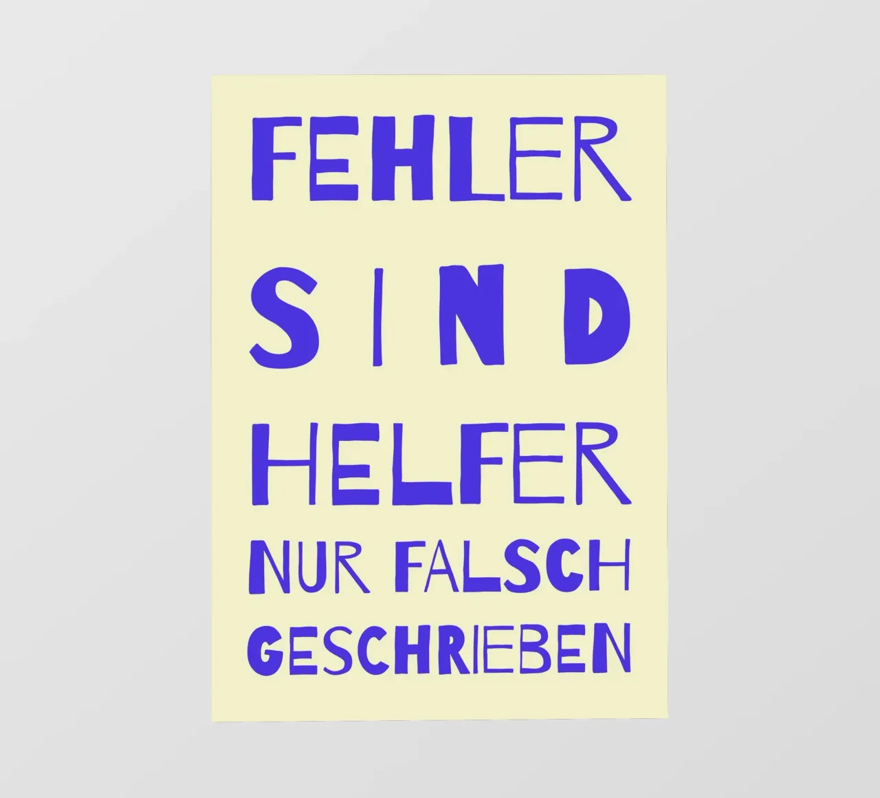 FEHLER SIND HELFER. telo in pvc da FRICKE DESIGN