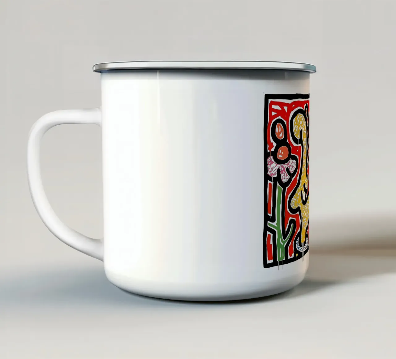 Fiori IV di Keith Haring tazza in smalto da tokovictory