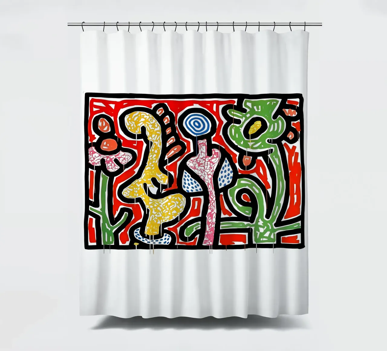 Fiori IV di Keith Haring tenda da doccia da tokovictory