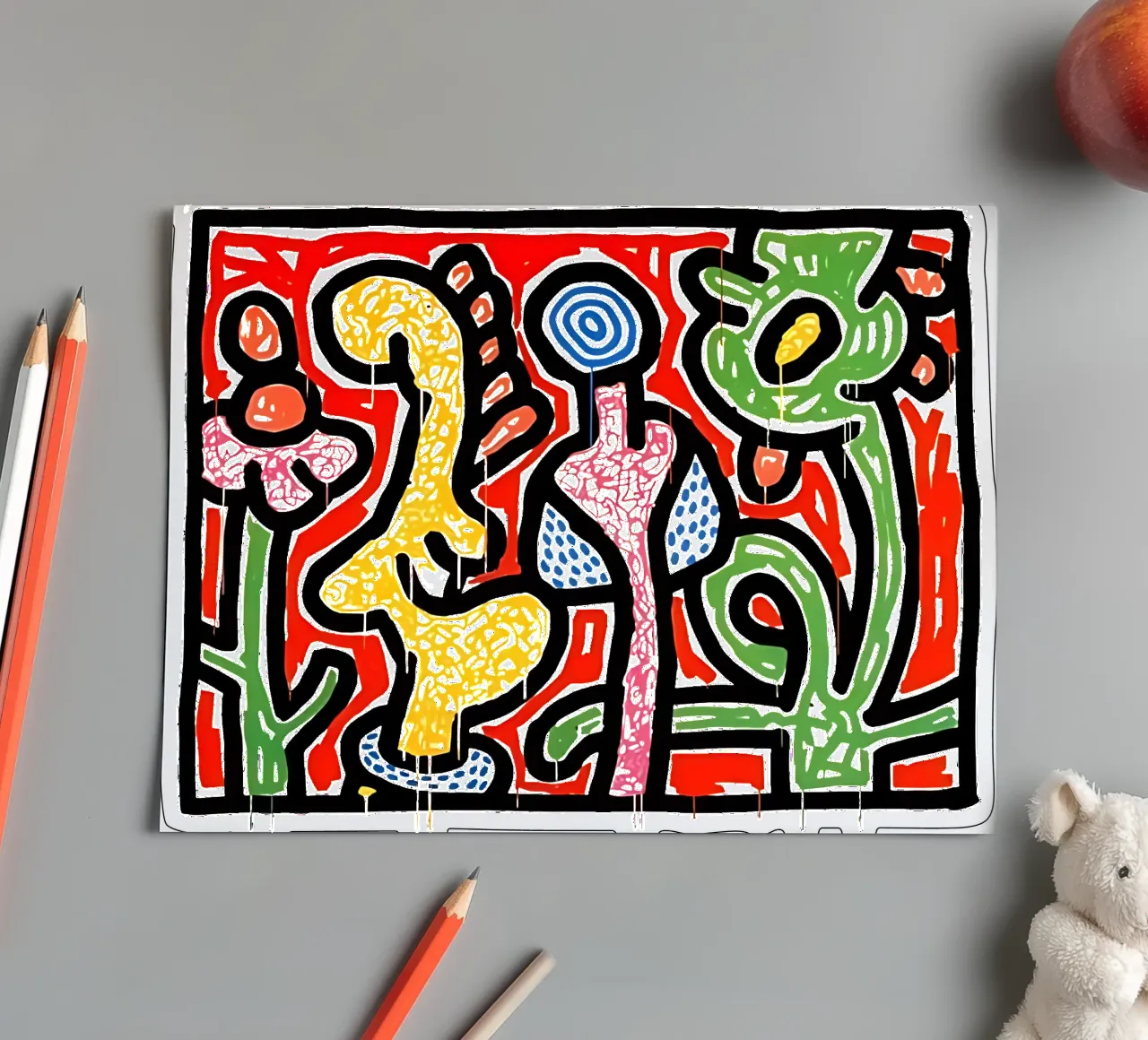 Fiori IV di Keith Haring foglio adesivo da tokovictory