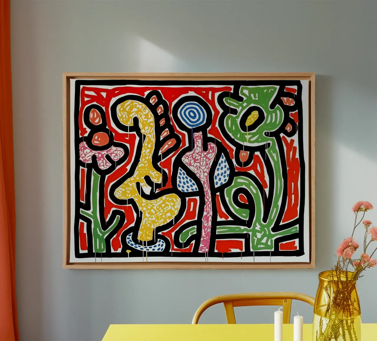 Fiori IV di Keith Haring tela da tokovictory