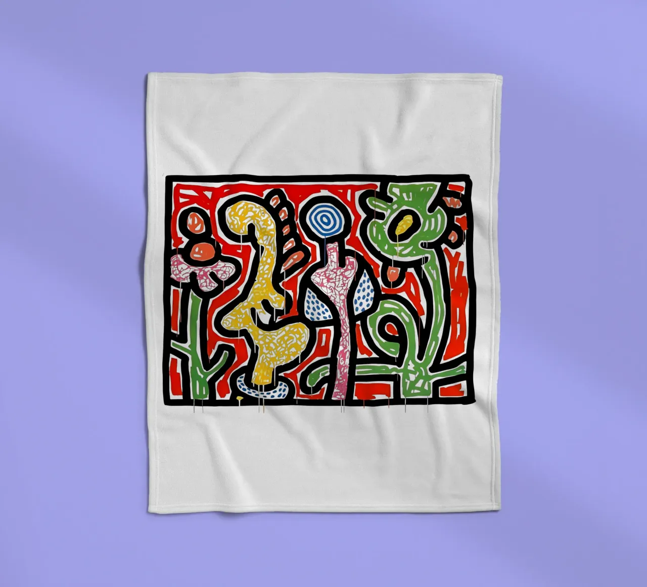 Fiori IV di Keith Haring coperta in pile da tokovictory