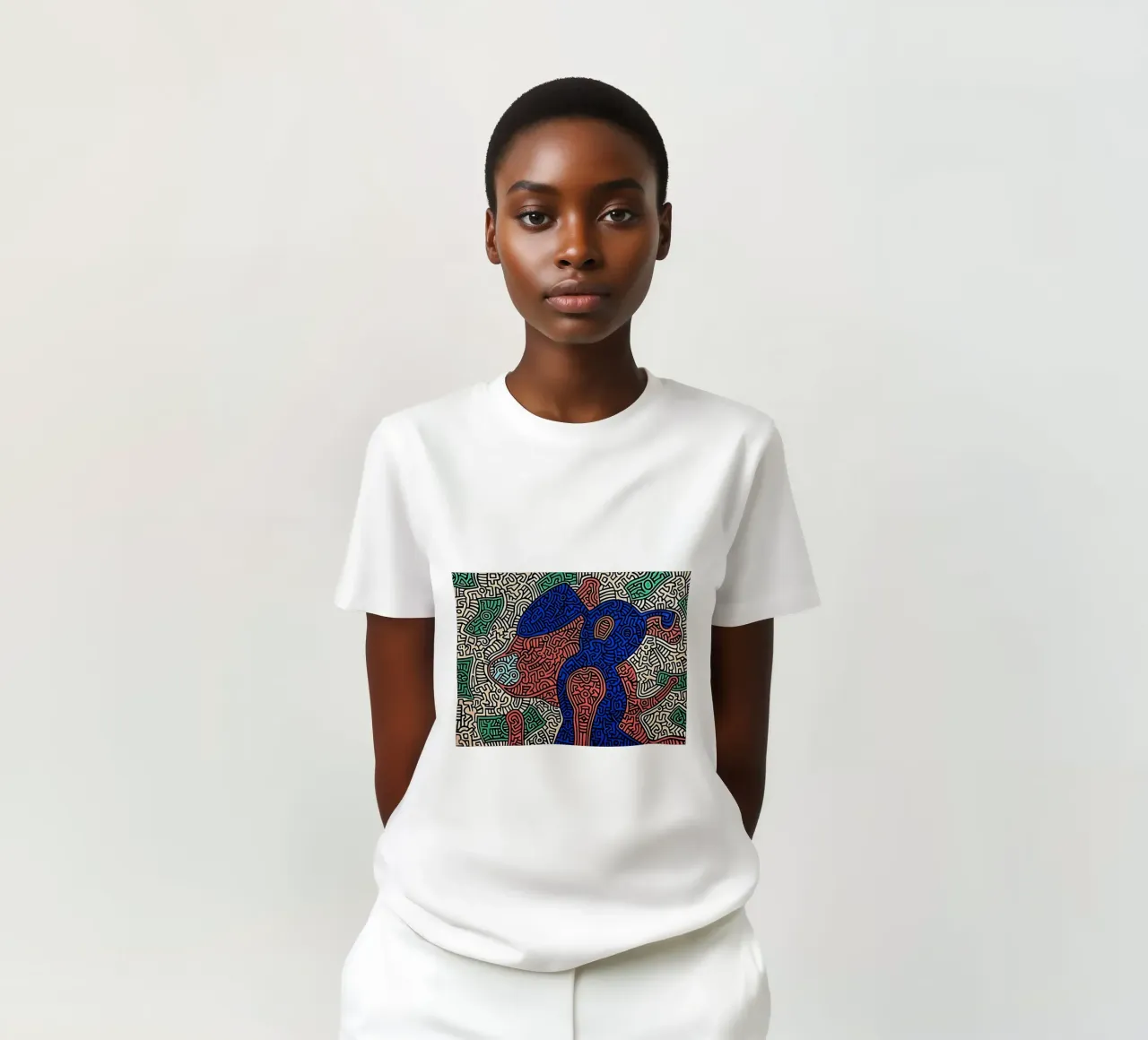 Piglet va de compras por Keith Haring camiseta de tokovictory
