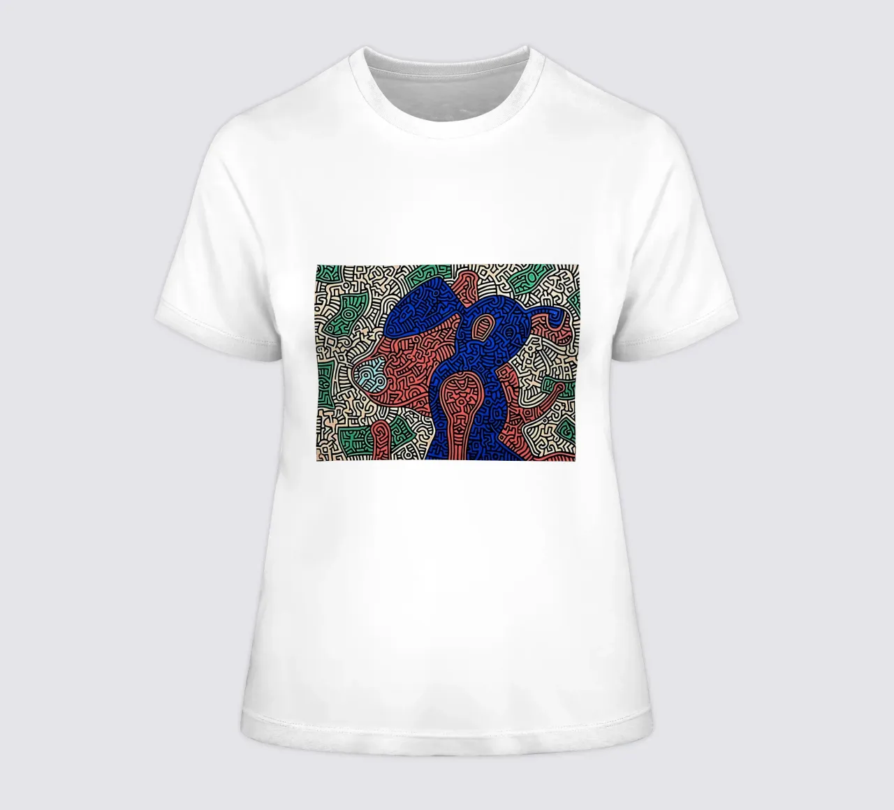 Piglet va de compras por Keith Haring camiseta de mujer de tokovictory