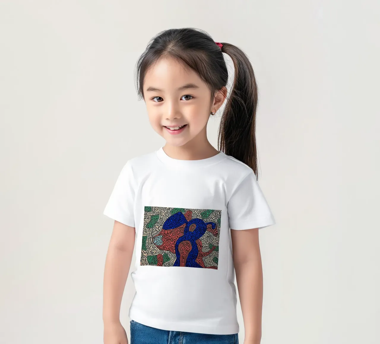 Piglet va de compras por Keith Haring camiseta para niños de tokovictory