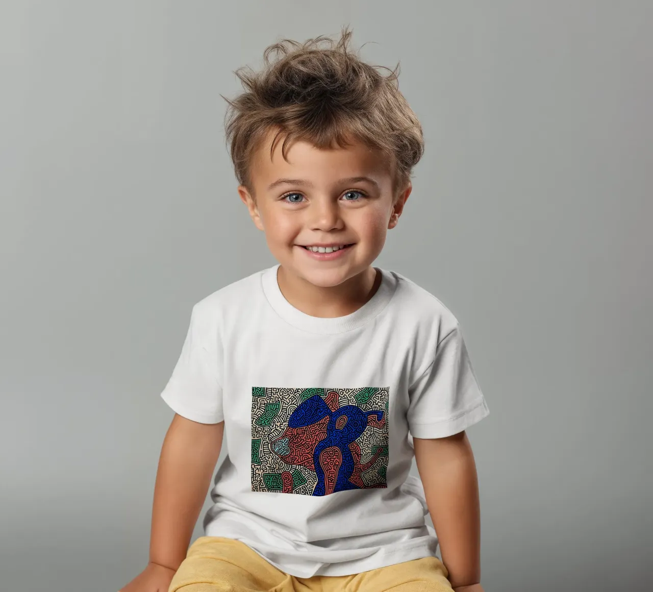 Piglet va de compras por Keith Haring camiseta para niños de tokovictory