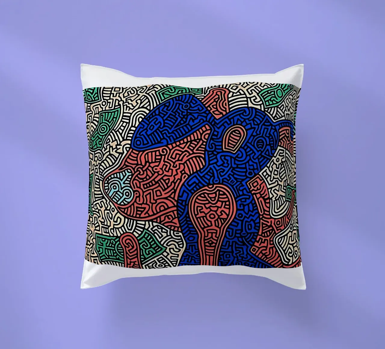 Piglet va de compras por Keith Haring cojín de tokovictory