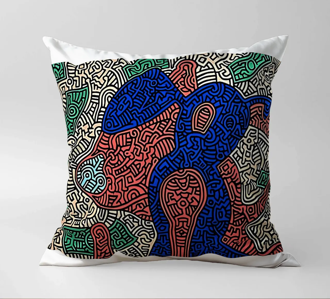 Piglet va de compras por Keith Haring cojín de tokovictory
