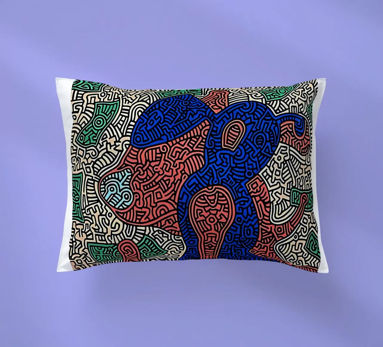 Piglet va de compras por Keith Haring cojín de tokovictory
