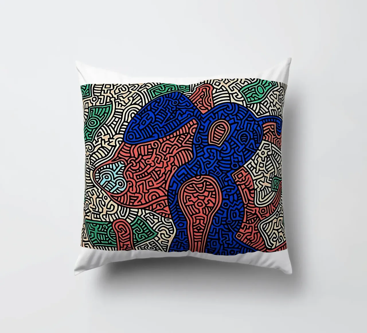Piglet va de compras por Keith Haring cojín de tokovictory