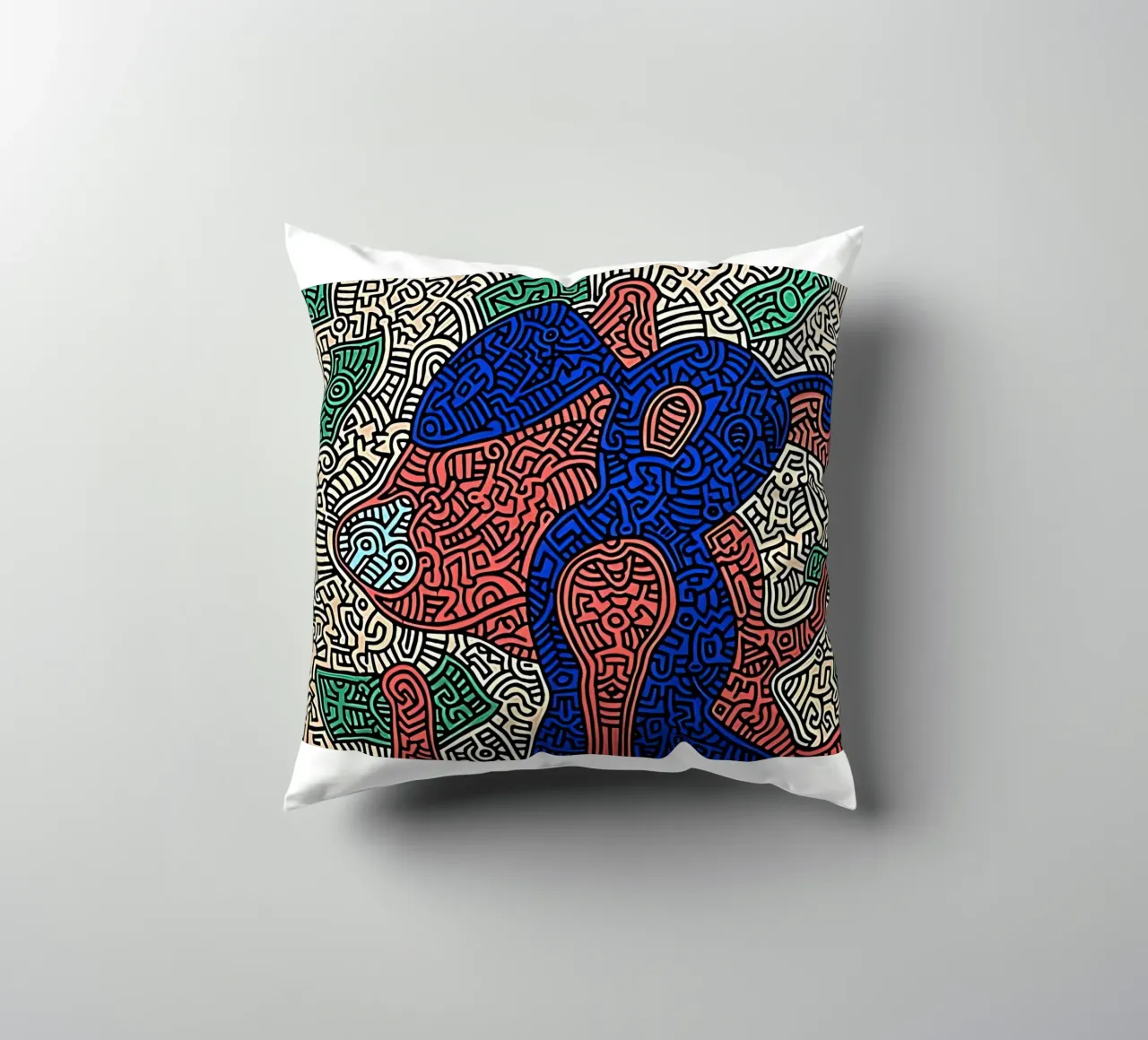 Piglet va de compras por Keith Haring cojín de tokovictory