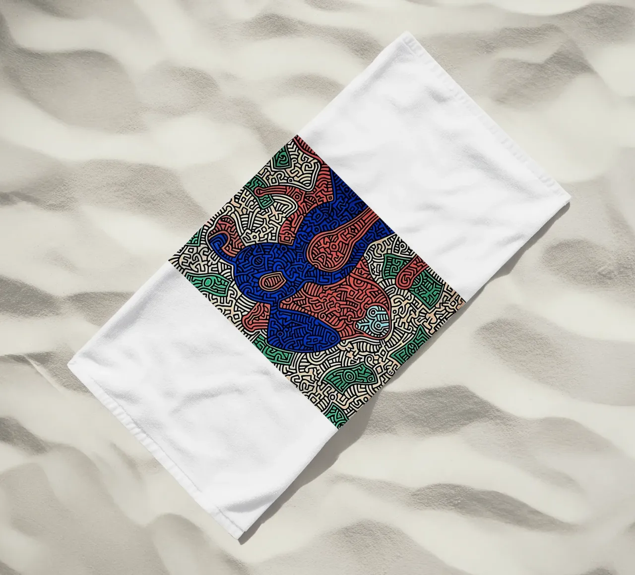 Piglet va de compras por Keith Haring toalla de playa de tokovictory