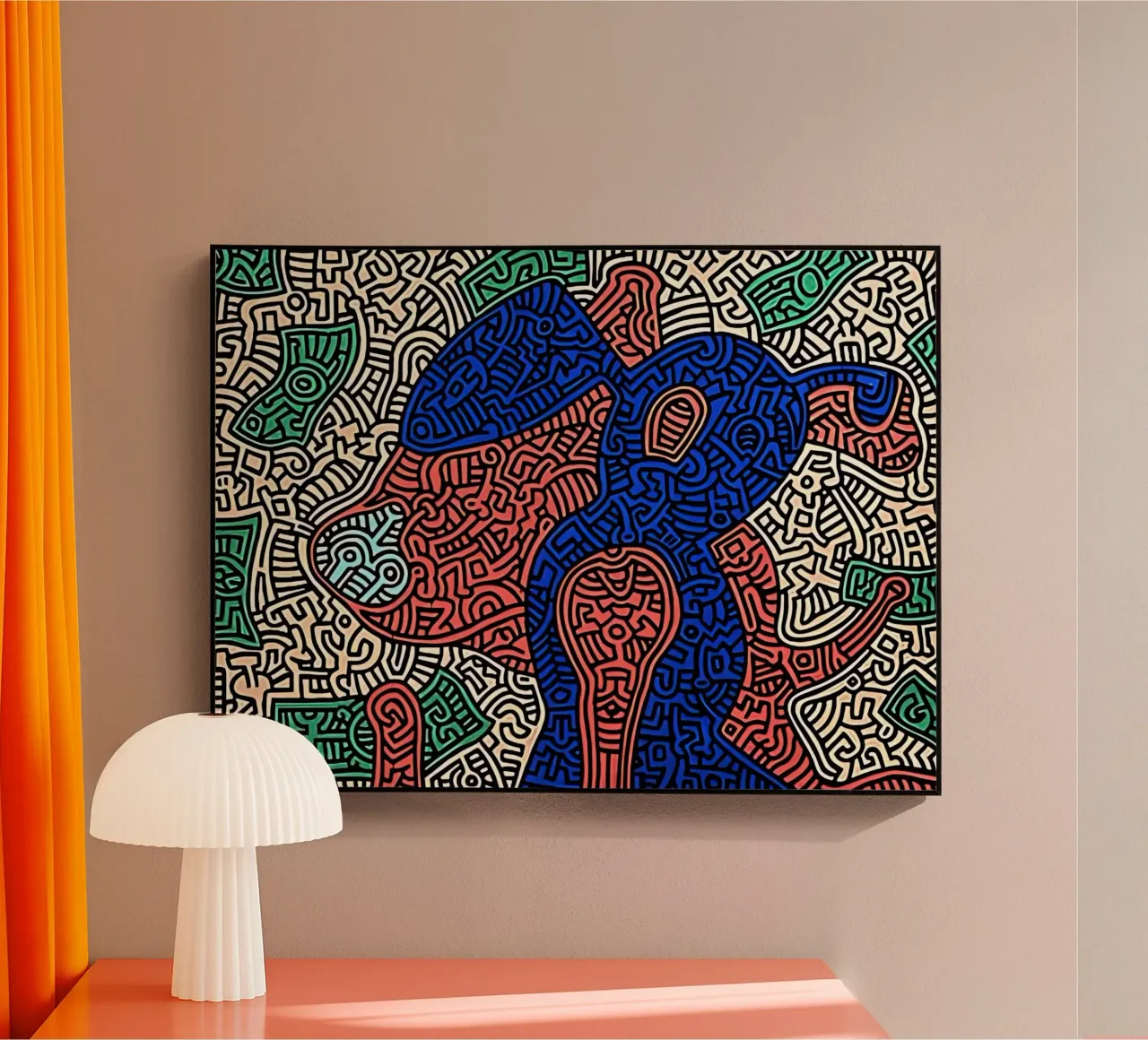 Piglet va de compras por Keith Haring metacrilato de tokovictory