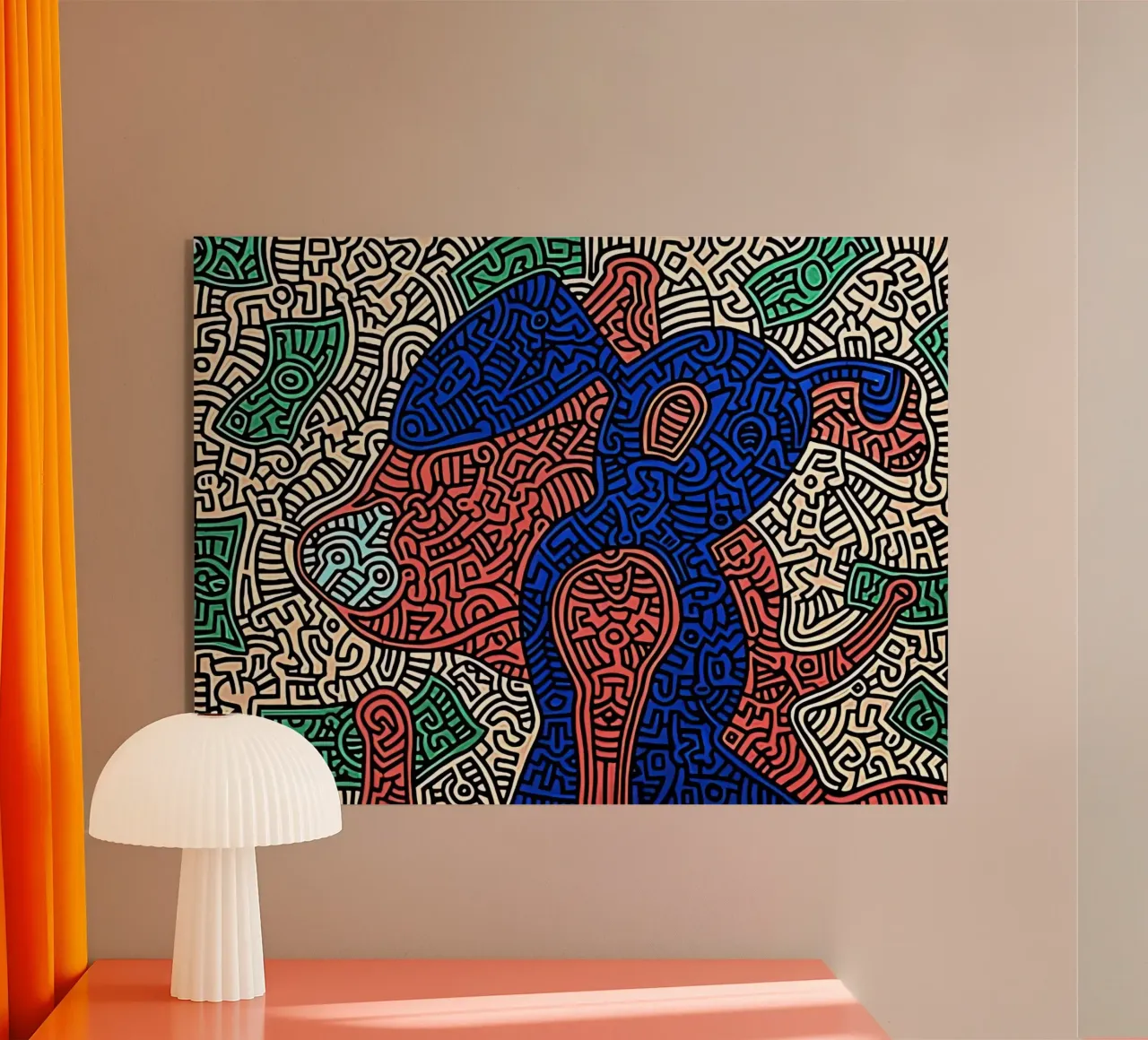 Piglet va de compras por Keith Haring metacrilato de tokovictory