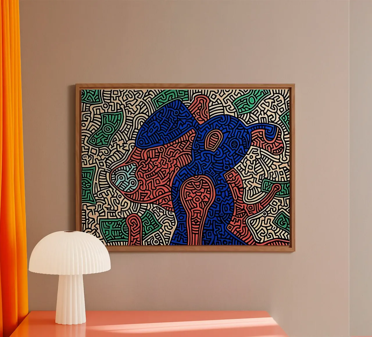Piglet va de compras por Keith Haring aluminio dibond de tokovictory