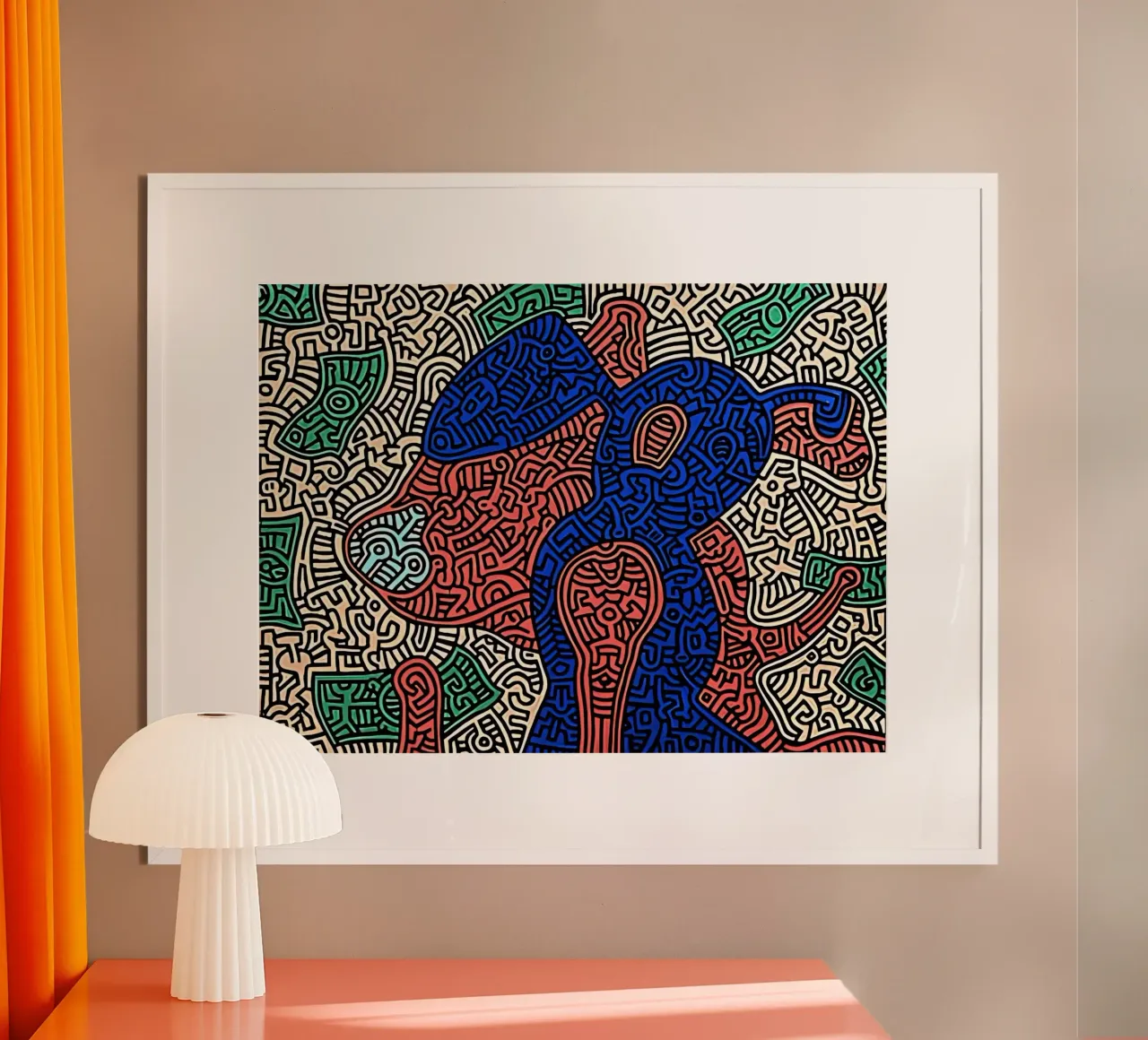 Piglet va de compras por Keith Haring hahnemühle de tokovictory
