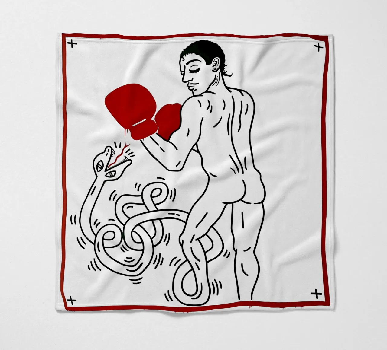 Ritratto di Macho Camacho di Keith Haring coperta in pile da tokovictory
